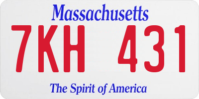 MA license plate 7KH431