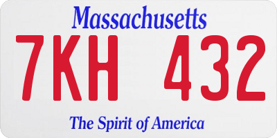 MA license plate 7KH432