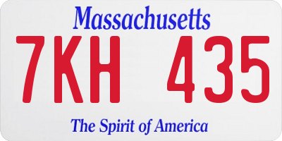 MA license plate 7KH435