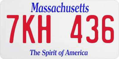 MA license plate 7KH436
