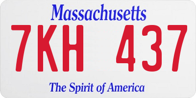 MA license plate 7KH437