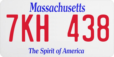 MA license plate 7KH438