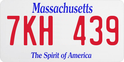 MA license plate 7KH439