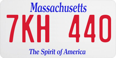 MA license plate 7KH440