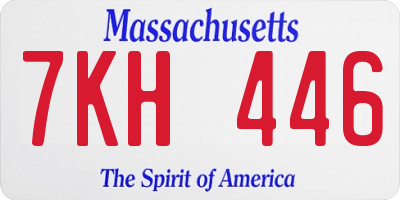MA license plate 7KH446