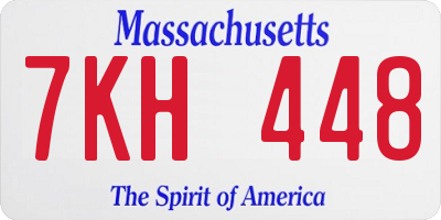 MA license plate 7KH448