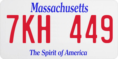 MA license plate 7KH449