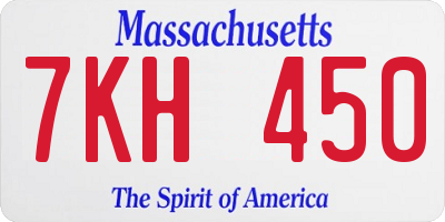 MA license plate 7KH450