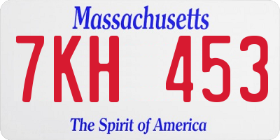 MA license plate 7KH453