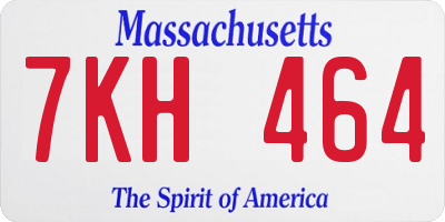 MA license plate 7KH464