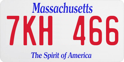 MA license plate 7KH466