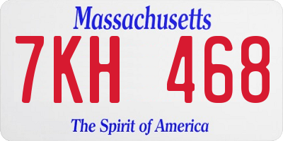 MA license plate 7KH468
