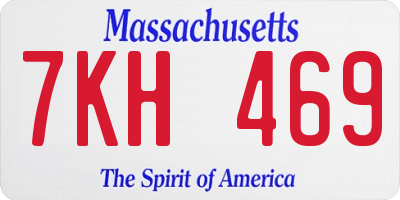 MA license plate 7KH469