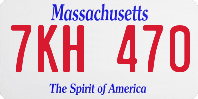 MA license plate 7KH470