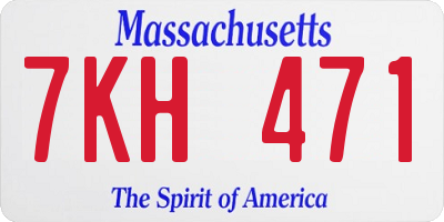 MA license plate 7KH471