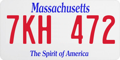 MA license plate 7KH472