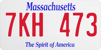 MA license plate 7KH473