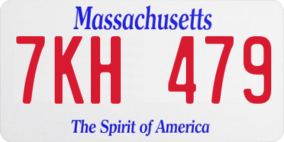 MA license plate 7KH479