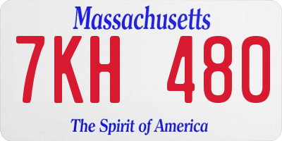 MA license plate 7KH480