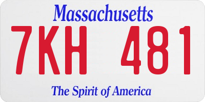 MA license plate 7KH481
