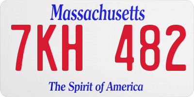 MA license plate 7KH482