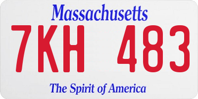 MA license plate 7KH483