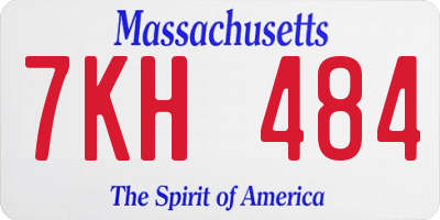 MA license plate 7KH484