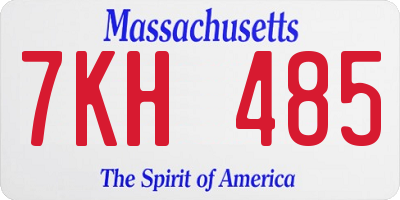 MA license plate 7KH485
