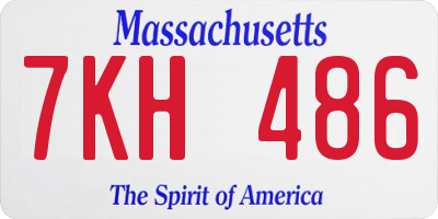 MA license plate 7KH486