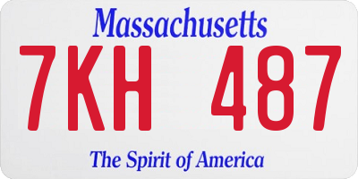 MA license plate 7KH487