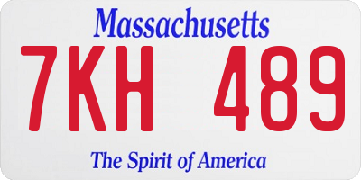 MA license plate 7KH489