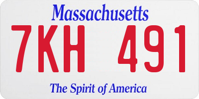 MA license plate 7KH491
