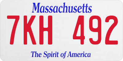 MA license plate 7KH492