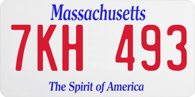 MA license plate 7KH493