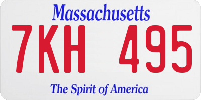 MA license plate 7KH495