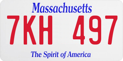 MA license plate 7KH497