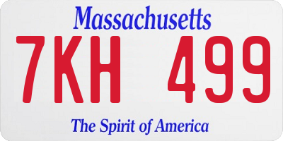 MA license plate 7KH499