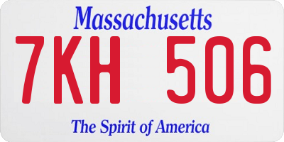 MA license plate 7KH506