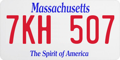 MA license plate 7KH507