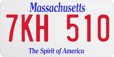 MA license plate 7KH510