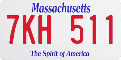 MA license plate 7KH511