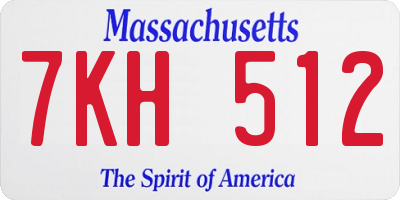 MA license plate 7KH512