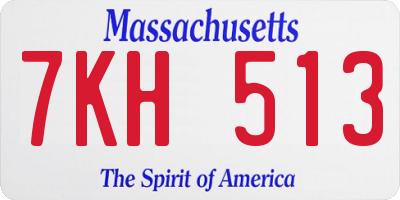MA license plate 7KH513