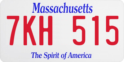 MA license plate 7KH515
