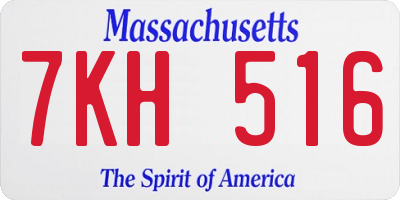 MA license plate 7KH516