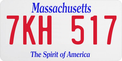 MA license plate 7KH517