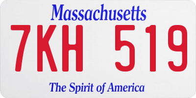 MA license plate 7KH519