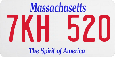 MA license plate 7KH520