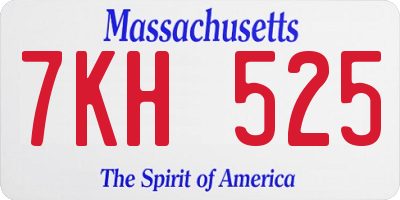 MA license plate 7KH525