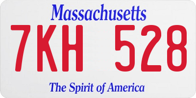 MA license plate 7KH528